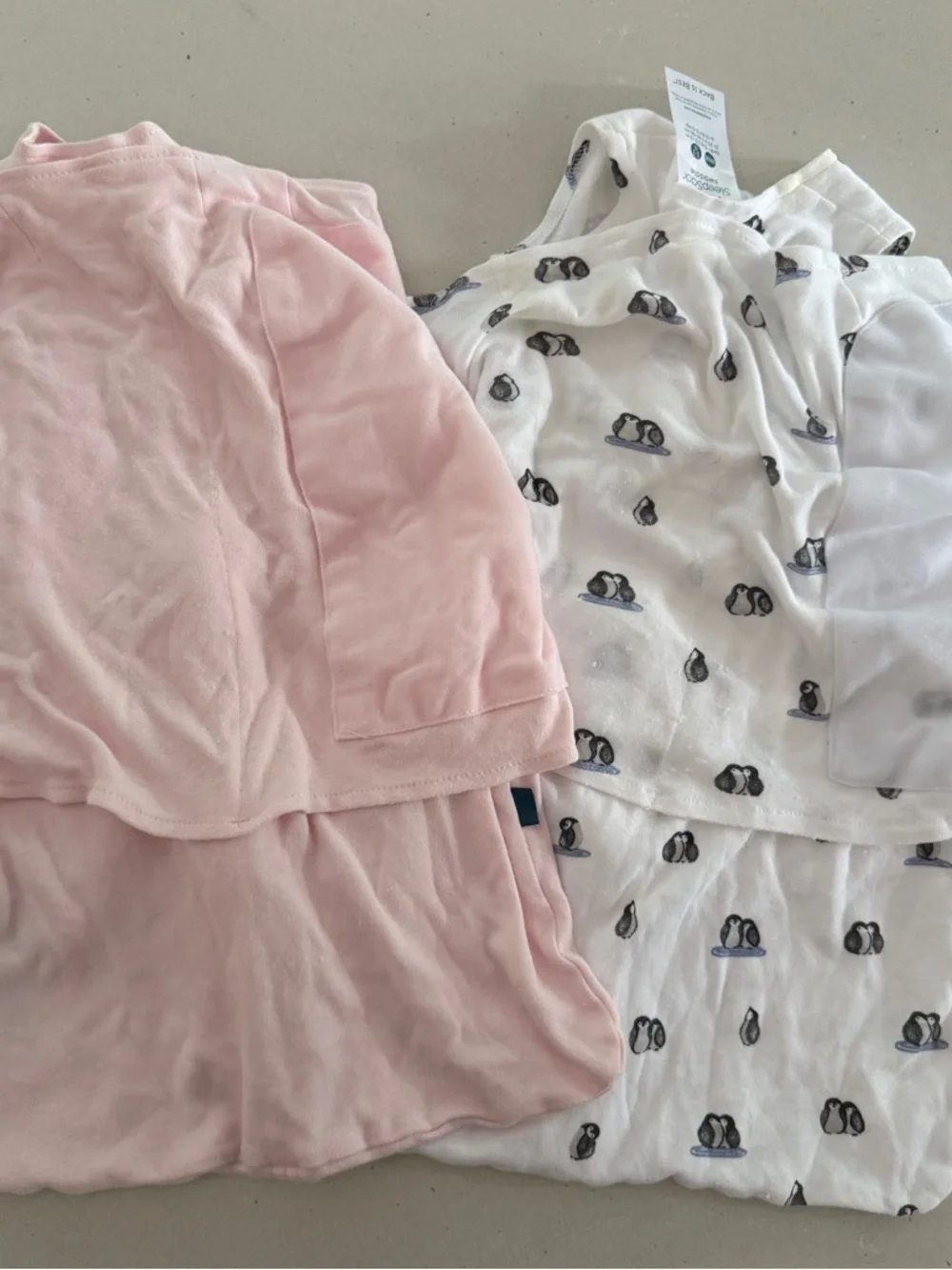 Two Halo Pink & White Penguin Print Sleep Sacks
